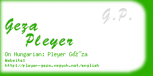 geza pleyer business card